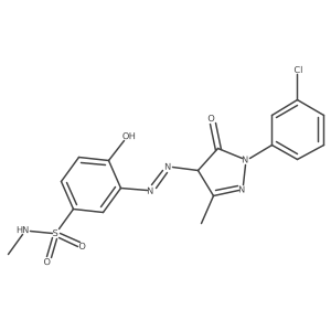 3-[2-[1-(3-Chlorophenyl)-4,5-dihydro-3-methyl-5-oxo-1H-pyrazol-4-yl]diazenyl]-4-hydroxy-N-methylbenzenesulfonamide结构式
