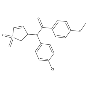 N-(4-chlorophenyl)-N-(1,1-dioxido-2,3-dihydrothien-3-yl)-4-methoxybenzamide结构式