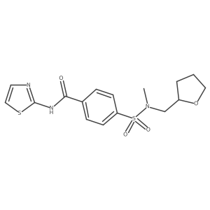 4-(N-methyl-N-((tetrahydrofuran-2-yl)methyl)sulfamoyl)-N-(thiazol-2-yl)benzamide Structure