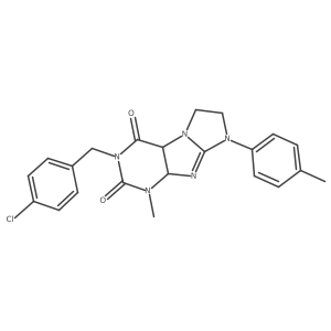 2-[(4-Chlorophenyl)methyl]-4-methyl-6-(4-methylphenyl)-4a,7,8,9a-tetrahydropurino[7,8-a]imidazole-1,3-dione结构式