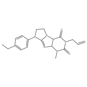 6-(4-Ethylphenyl)-4-methyl-2-prop-2-enyl-4a,7,8,9a-tetrahydropurino[7,8-a]imidazole-1,3-dione结构式
