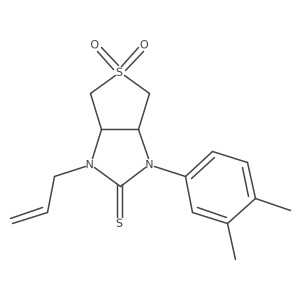 1-allyl-3-(3,4-dimethylphenyl)tetrahydro-1H-thieno[3,4-d]imidazole-2(3H)-thione 5,5-dioxide结构式