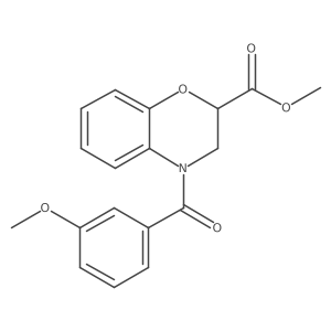 methyl 4-(3-methoxybenzoyl)-3,4-dihydro-2H-1,4-benzoxazine-2-carboxylate Structure