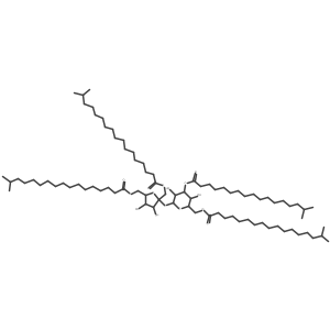 alpha-D-Glucopyranoside, beta-D-fructofuranosyl, tetraisooctadecanoate结构式