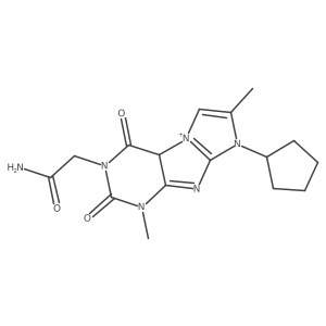 2-(6-cyclopentyl-4,7-dimethyl-1,3-dioxo-9aH-purino[7,8-a]imidazol-9-ium-2-yl)acetamide结构式