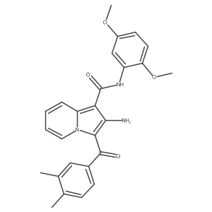 2-amino-N-(2,5-dimethoxyphenyl)-3-(3,4-dimethylbenzoyl)indolizine-1-carboxamide Structure