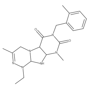 1-ethyl-3,9-dimethyl-7-[(2-methylphenyl)methyl]-5a,9a,10,10a-tetrahydro-4H-purino[8,7-c][1,2,4]triazine-6,8-dione Structure