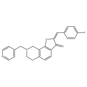 (Z)-2-(4-fluorobenzylidene)-8-(pyridin-4-ylmethyl)-8,9-dihydro-2H-benzofuro[7,6-e][1,3]oxazin-3(7H)-one结构式