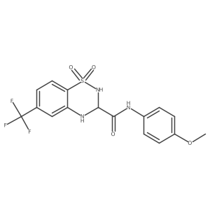 N-(4-methoxyphenyl)-1,1-dioxo-6-(trifluoromethyl)-3,4-dihydro-2H-1lambda6,2,4-benzothiadiazine-3-carboxamide Structure