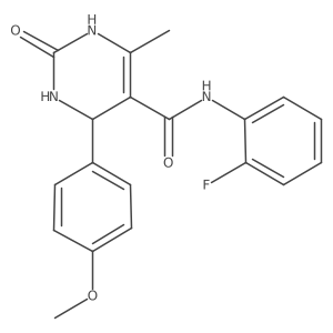 N-(2-fluorophenyl)-4-(4-methoxyphenyl)-6-methyl-2-oxo-1,2,3,4-tetrahydropyrimidine-5-carboxamide结构式