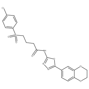 4-((4-chlorophenyl)sulfonyl)-N-(5-(2,3-dihydrobenzo[b][1,4]dioxin-6-yl)-1,3,4-oxadiazol-2-yl)butanamide结构式