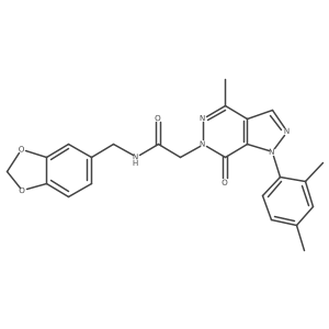 N-(benzo[d][1,3]dioxol-5-ylmethyl)-2-(1-(2,4-dimethylphenyl)-4-methyl-7-oxo-1H-pyrazolo[3,4-d]pyridazin-6(7H)-yl)acetamide Structure