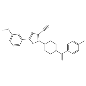 2-(3-Methoxyphenyl)-5-(4-(4-methylbenzoyl)piperazin-1-yl)oxazole-4-carbonitrile结构式