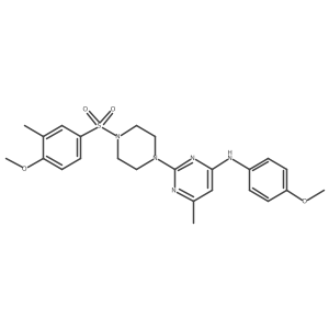 2-[4-(4-methoxy-3-methylbenzenesulfonyl)piperazin-1-yl]-N-(4-methoxyphenyl)-6-methylpyrimidin-4-amine Structure