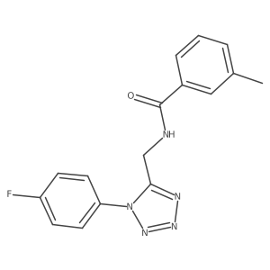 N-((1-(4-fluorophenyl)-1H-tetrazol-5-yl)methyl)-3-methylbenzamide结构式