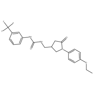 1-((1-(4-Ethoxyphenyl)-5-oxopyrrolidin-3-yl)methyl)-3-(3-(trifluoromethyl)phenyl)urea结构式
