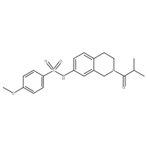 N-(2-isobutyryl-1,2,3,4-tetrahydroisoquinolin-7-yl)-4-methoxybenzenesulfonamide结构式