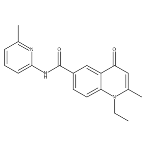 1-ethyl-2-methyl-N-(6-methylpyridin-2-yl)-4-oxo-1,4-dihydroquinoline-6-carboxamide Structure