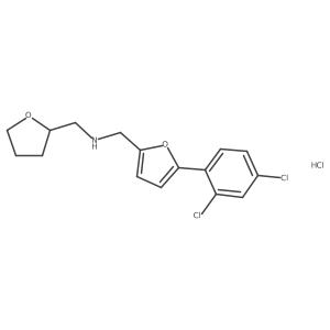 N-[[5-(2,4-dichlorophenyl)furan-2-yl]methyl]-1-(oxolan-2-yl)methanamine;hydrochloride结构式