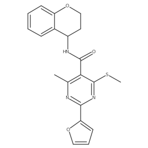 N-(3,4-dihydro-2H-1-benzopyran-4-yl)-2-(furan-2-yl)-4-methyl-6-(methylsulfanyl)pyrimidine-5-carboxamide结构式