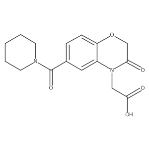[3-Oxo-6-(piperidin-1-ylcarbonyl)-2,3-dihydro-4H-1,4-benzoxazin-4-yl]acetic acid结构式