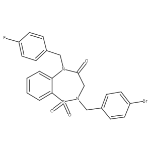 2-(4-bromobenzyl)-5-(4-fluorobenzyl)-2,3-dihydro-1,2,5-benzothiadiazepin-4(5H)-one 1,1-dioxide Structure