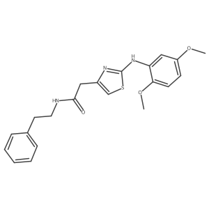 2-{2-[(2,5-dimethoxyphenyl)amino]-1,3-thiazol-4-yl}-N-(2-phenylethyl)acetamide结构式