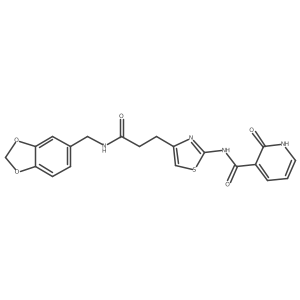 N-(4-(3-((benzo[d][1,3]dioxol-5-ylmethyl)amino)-3-oxopropyl)thiazol-2-yl)-2-oxo-1,2-dihydropyridine-3-carboxamide Structure