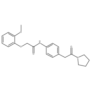 2-(2-methoxyphenoxy)-N-{4-[2-oxo-2-(pyrrolidin-1-yl)ethyl]phenyl}acetamide Structure