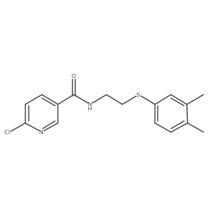 Cc1ccc(SCCNC(=O)c2ccc(Cl)nc2)cc1C结构式