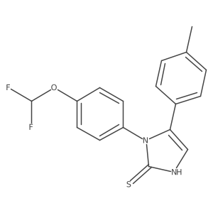 Cc1ccc(-c2c[nH]c(=S)n2-c2ccc(OC(F)F)cc2)cc1结构式