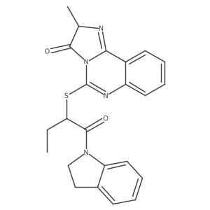 5-((1-(indolin-1-yl)-1-oxobutan-2-yl)thio)-2-methylimidazo[1,2-c]quinazolin-3(2H)-one Structure
