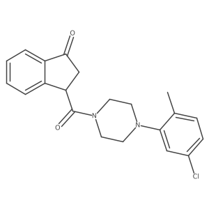 3-(4-(5-chloro-2-methylphenyl)piperazine-1-carbonyl)-2,3-dihydro-1H-inden-1-one结构式