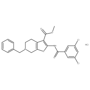 Methyl 6-benzyl-2-(3,5-dichlorobenzamido)-4,5,6,7-tetrahydrothieno[2,3-c]pyridine-3-carboxylate hydrochloride Structure
