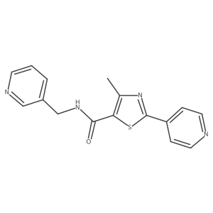 Cc1nc(-c2ccncc2)sc1C(=O)NCc1cccnc1结构式