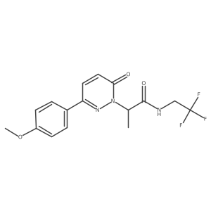 2-[3-(4-methoxyphenyl)-6-oxo-1,6-dihydropyridazin-1-yl]-N-(2,2,2-trifluoroethyl)propanamide结构式