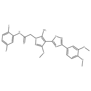 2-(5-amino-4-(3-(3,4-dimethoxyphenyl)-1,2,4-oxadiazol-5-yl)-3-(methylthio)-1H-pyrazol-1-yl)-N-(2,5-difluorophenyl)acetamide Structure