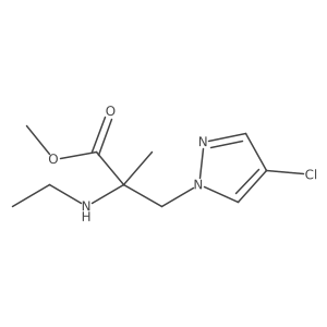 methyl 3-(4-chloro-1H-pyrazol-1-yl)-2-(ethylamino)-2-methylpropanoate结构式