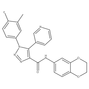 N-(2,3-dihydro-1,4-benzodioxin-6-yl)-1-(4-fluoro-3-methylphenyl)-5-(pyridin-3-yl)-1H-1,2,3-triazole-4-carboxamide结构式