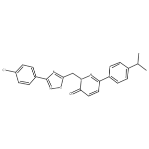 2-((3-(4-chlorophenyl)-1,2,4-oxadiazol-5-yl)methyl)-6-(4-isopropylphenyl)pyridazin-3(2H)-one结构式