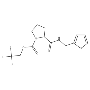 2,2,2-Trifluoroethyl 2-[(furan-2-ylmethyl)carbamoyl]pyrrolidine-1-carboxylate结构式
