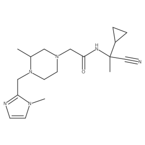 N-(1-cyano-1-cyclopropylethyl)-2-{3-methyl-4-[(1-methyl-1H-imidazol-2-yl)methyl]piperazin-1-yl}acetamide Structure