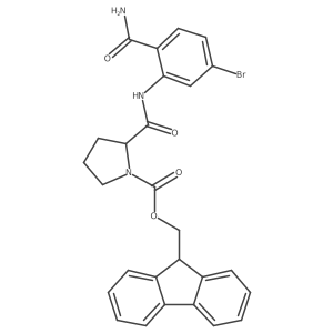(S)-(9H-fluoren-9-yl)methyl 2-(5-bromo-2-carbamoylphenylcarbamoyl)pyrrolidine-1-carboxylate Structure