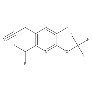 2-(Difluoromethyl)-5-methyl-6-(trifluoromethoxy)pyridine-3-acetonitrile Structure