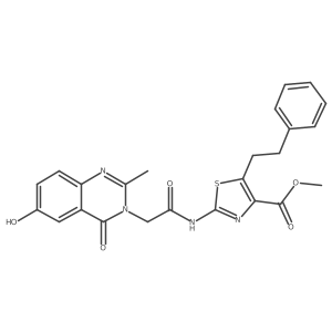 methyl 2-{[(6-hydroxy-2-methyl-4-oxoquinazolin-3(4H)-yl)acetyl]amino}-5-(2-phenylethyl)-1,3-thiazole-4-carboxylate Structure