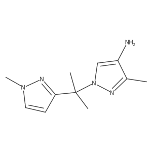 3-Methyl-1-[2-(1-methylpyrazol-3-yl)propan-2-yl]pyrazol-4-amine结构式