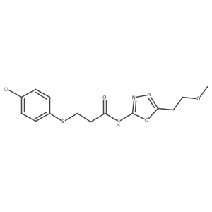 3-((4-chlorophenyl)thio)-N-(5-(2-methoxyethyl)-1,3,4-oxadiazol-2-yl)propanamide结构式