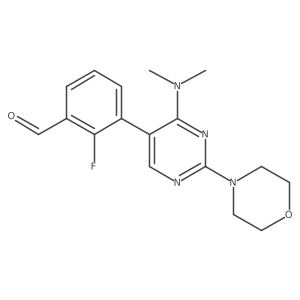 3-[4-(Dimethylamino)-2-(4-morpholinyl)-5-pyrimidinyl]-2-fluorobenzaldehyde Structure