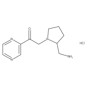 2-(2-(Aminomethyl)pyrrolidin-1-yl)-1-(pyrazin-2-yl)ethanone hydrochloride结构式