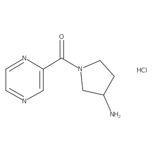 (3-Aminopyrrolidin-1-yl)(pyrazin-2-yl)methanone hydrochloride结构式